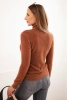 Women's alpaca sweater with turtleneck dark camel