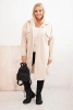 Damenmantel Plus Size aus Wolle mit Knöpfen, Taschen und Kragen hellbeige