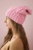 Vilnonė kepurė Iwona K221 pink