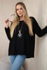 Viscose sweatshirt with pendant black