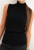 Women's sleeveless viscose blouse with a turtleneck black