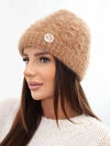 A hat women's ribbed with fluffy texture camel