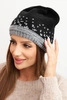 Women's winter wool hat with zirconia K453 graphite