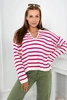 Gestreifter Pullover Fuchsia