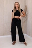 Trousers with a wide waistband black