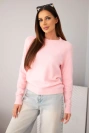 Women's sweater made of baby alpaca with long sleeves and a round neckline candy pink