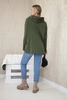 Tunic with a zipper on the hood Oversize khaki