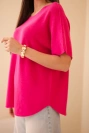 Women's short-sleeve loose-fit sweater fuchsia