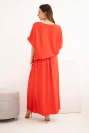 Damen-Set aus Viskose mit Bluse und Rock rot