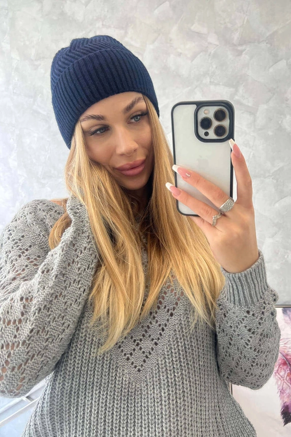 Čiapka tenká Oliwia K252 námornícka modrá