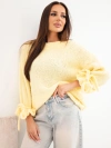 Women’s oversized sweater with ties at the sleeves yellow