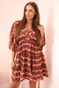 Women's cotton dress with wide sleeves ginger