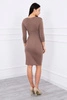 Dress fitted with a cut under the bust cappuccino