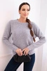 Women's sweater made of baby alpaca with long sleeves light gray
