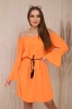 Dress tied at the waist with a drawstring orange