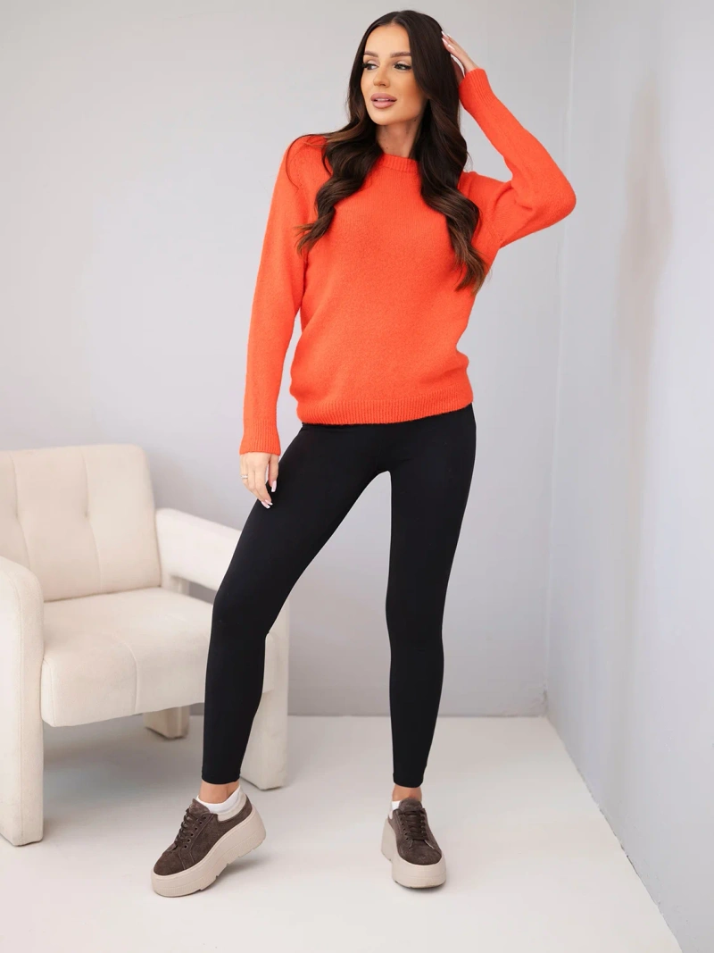 Sweter damski z baby alpaki z długim rękawem malinowy