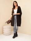 Women's oversized loose knit open-front sweater brown