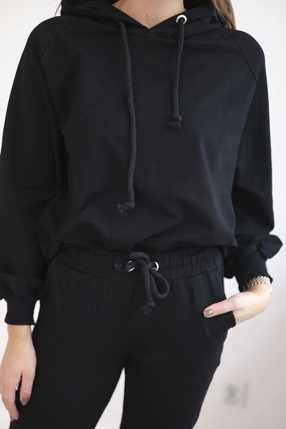Sweatshirt set with a hood black