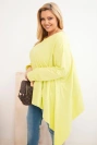 Dámska tunika Plus Size z bavlny s asymetrickým spodkom jasno pistáciová