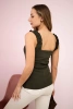 Blouse with frills on the straps khaki