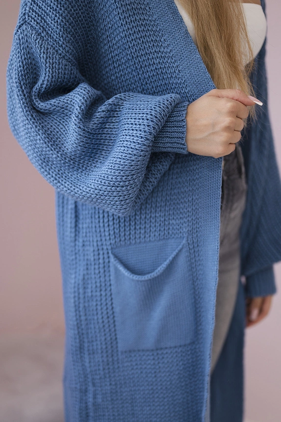 Pullover lange Strickjacke Denim
