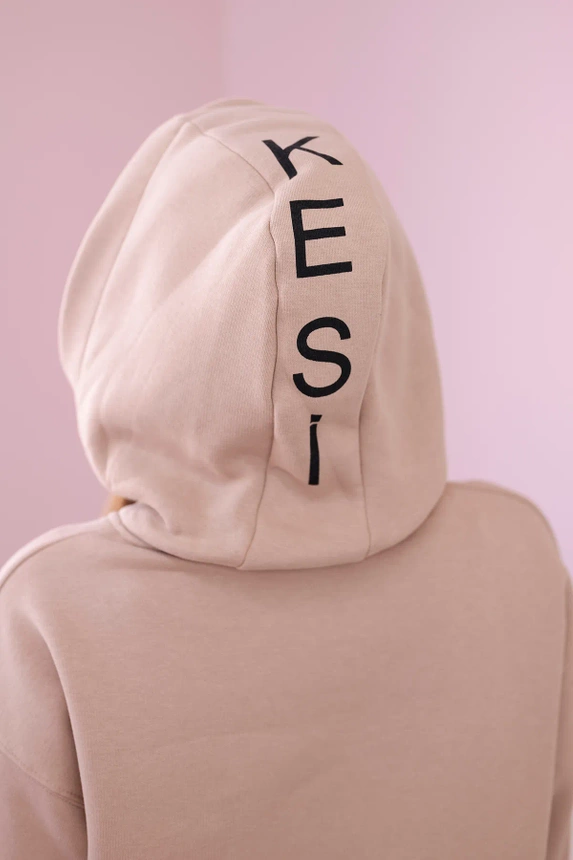 Bavlnená súprava s potlačou svetlobéžová