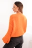 Damenpullover aus Mohair mit Puffärmeln orange
