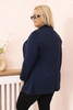 Plus Size women's blazer made of viscose with long sleeves and collar navy blue
