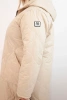 Women's Plus Size winter quilted jacket with a hood beige