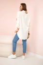 Cotton muslin shirt oversize light beige
