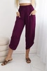 Trousers with wide leg and pockets plum