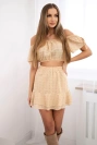 Besticktes Set beige