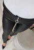 Pants with a decorative zipper at the front black