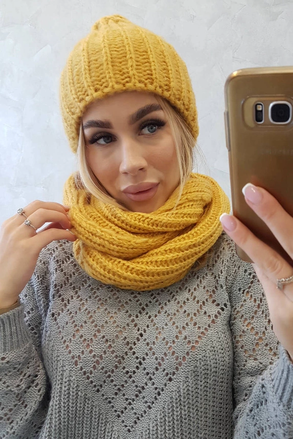 Damen-Set mit dicken Streifen P100 gelb