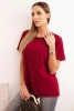 Women's cotton blouse in a classic cut maroon