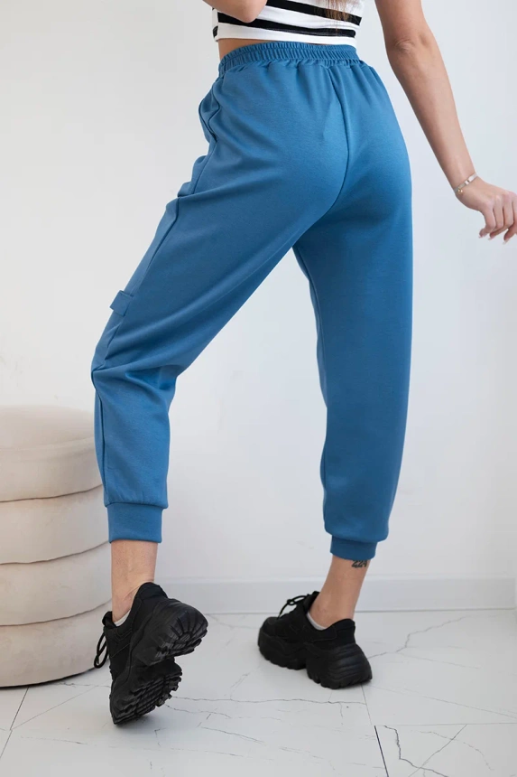 Trousers with decorative stripes buttery-fabric denim