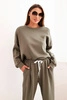 Damen-Set aus weichem Material mit lockerer Bluse und Hose mit dem Aufdruck LOVE khaki