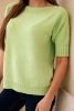 Women's short-sleeve viscose sweater pistachio