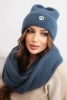 Women's set with a cap and a snood made of soft knit denim