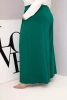Plus Size women's cotton pants with wide leg and loose fit dark green