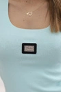 Žebrovaná halenka s mátovým blůzou