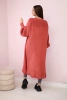 Sweater long cardigan dark pink