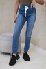 Denim-Hose mit geripptem Saum 