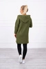 Plain sweater with a hood and pockets khaki