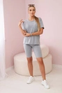 Šedý set top+legíny
