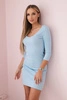 Dress fitted with neckline azure