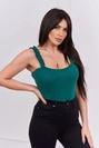 Body blúzka na ramenných popruhoch zelená
