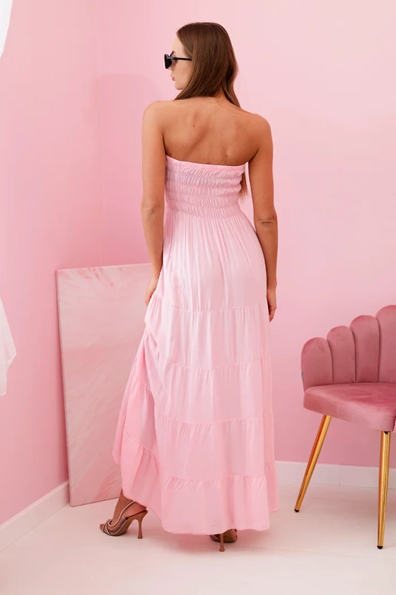 Women's viscose dress with elastic top candy pink