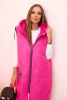 Women's quilted Plus Size vest with a hood zippered pink