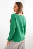 Women's sweater made of viscose with long sleeves and a round neckline green